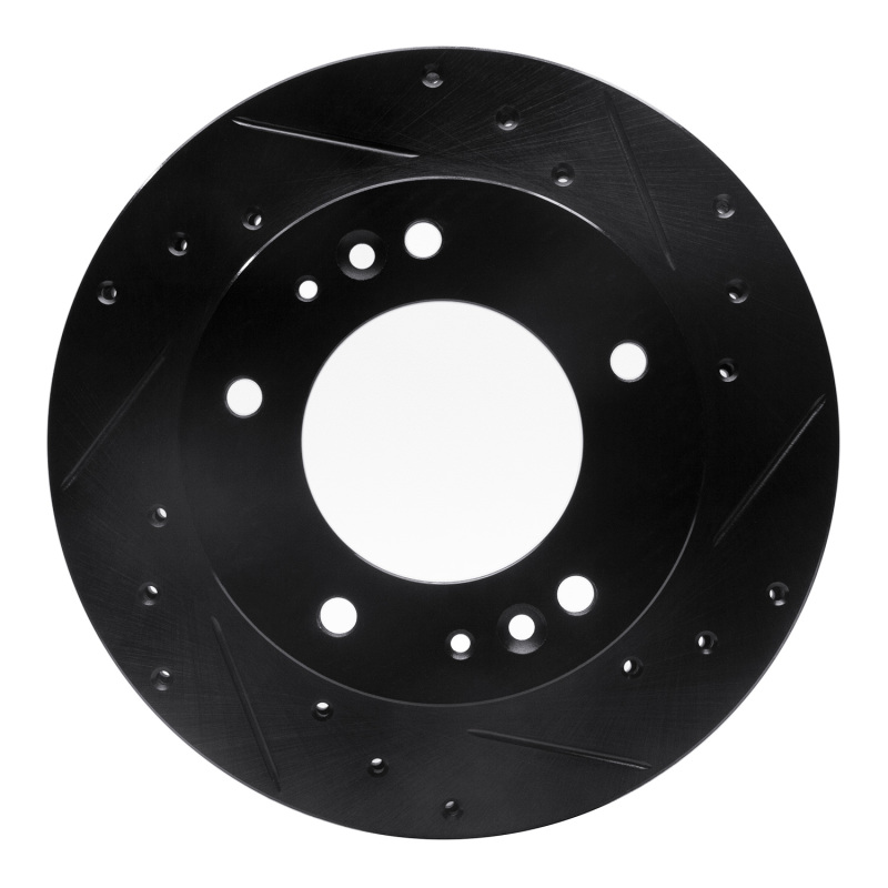 Kia Sportage Brake Rotor (1) - Front Right - R1 Concepts - Drilled & Slotted - Black - `95-`02